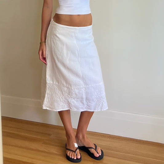 white midi skirt