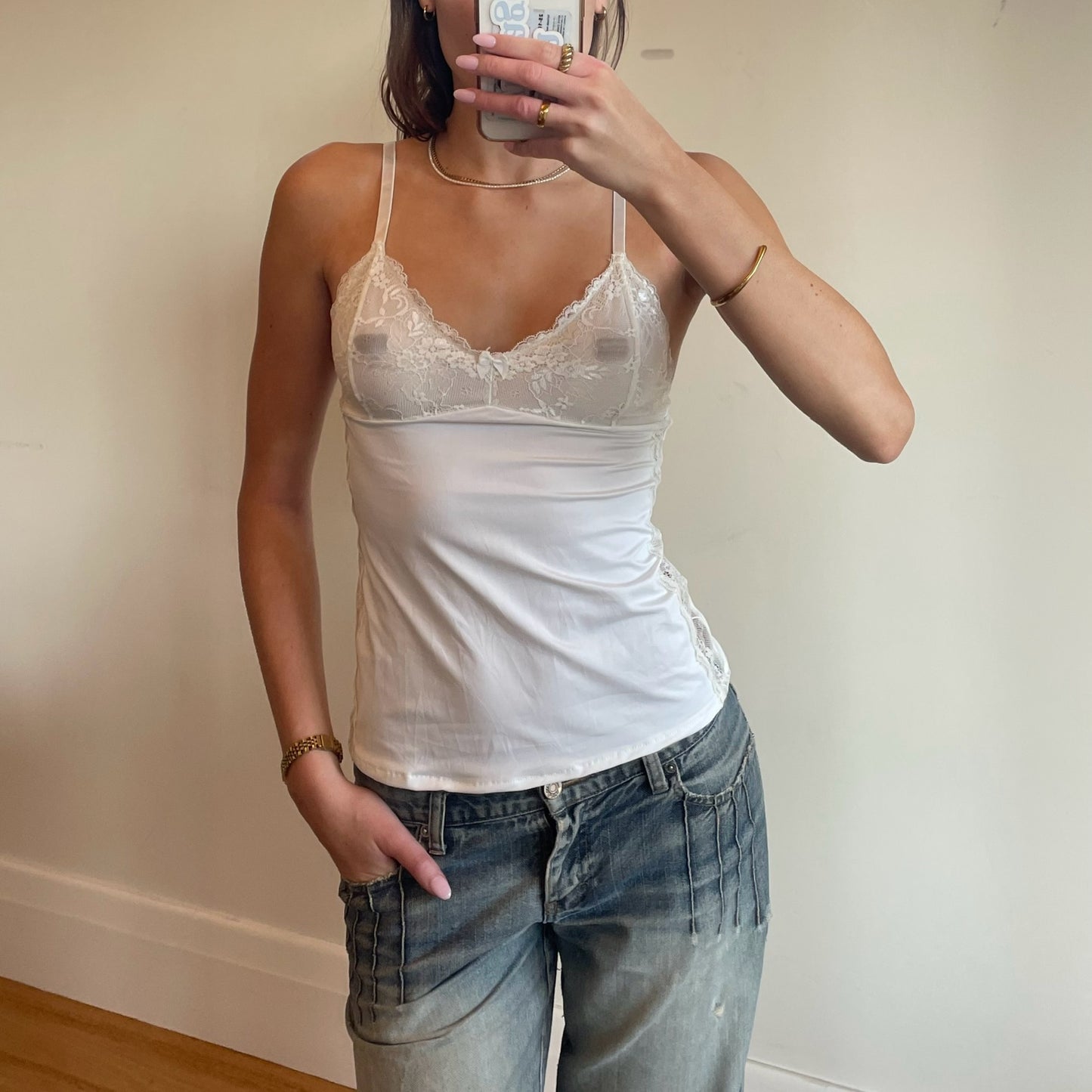 2000s white cami