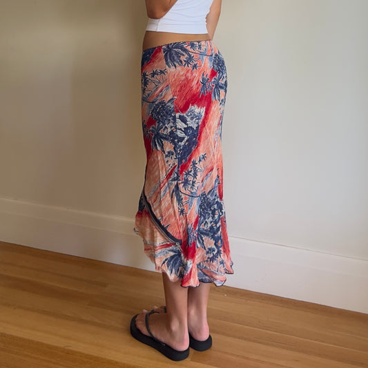multi-coloured midi skirt