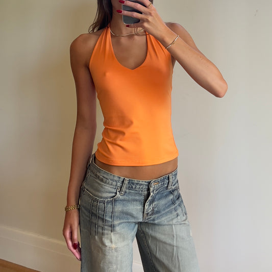orange halter top
