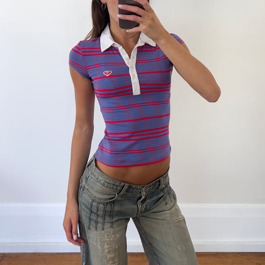 stripe Roxy polo top