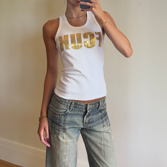 French Connection "FCUK" sequin tank top