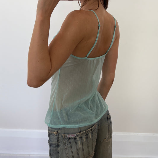 blue mesh lace cami
