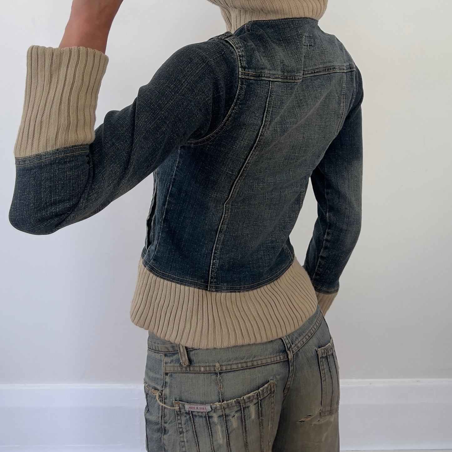 denim/knit GRAB jacket