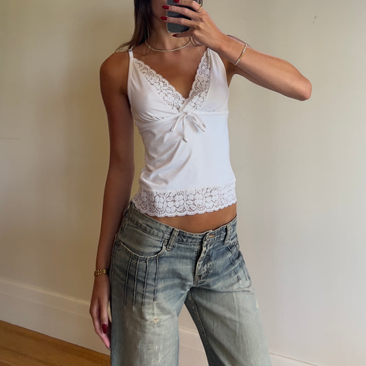 vintage white lace cami