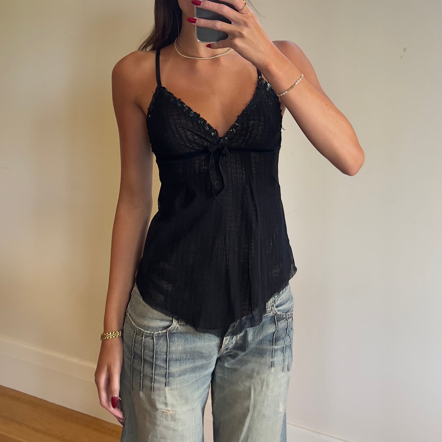 vintage black cami