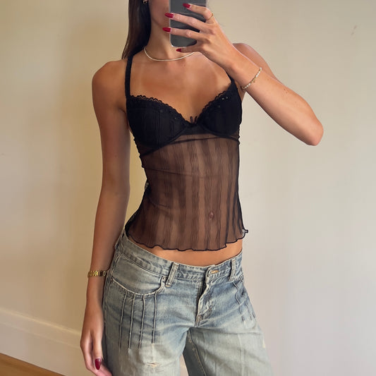 black bustier cami
