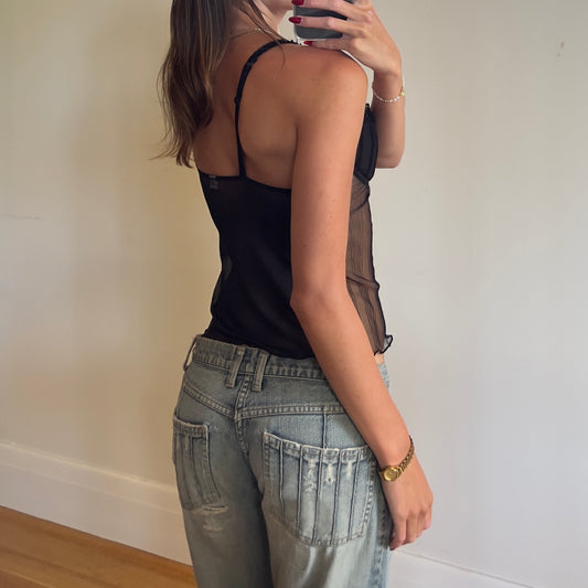 black bustier cami