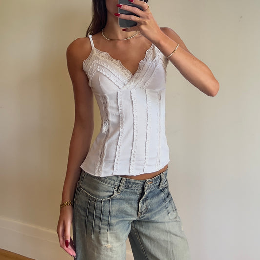 vintage white lace cami