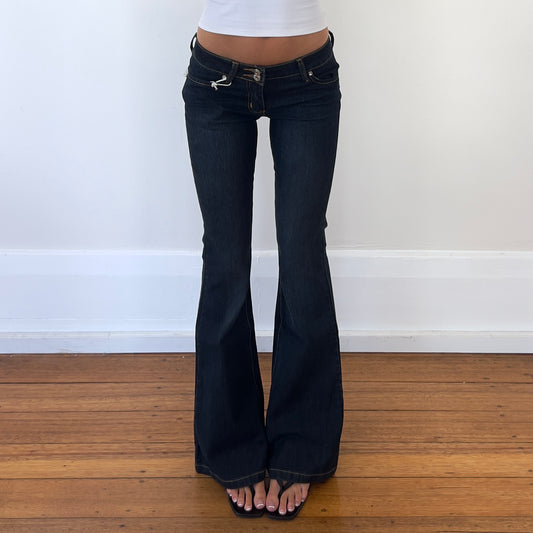 low rise flared Face Off jeans