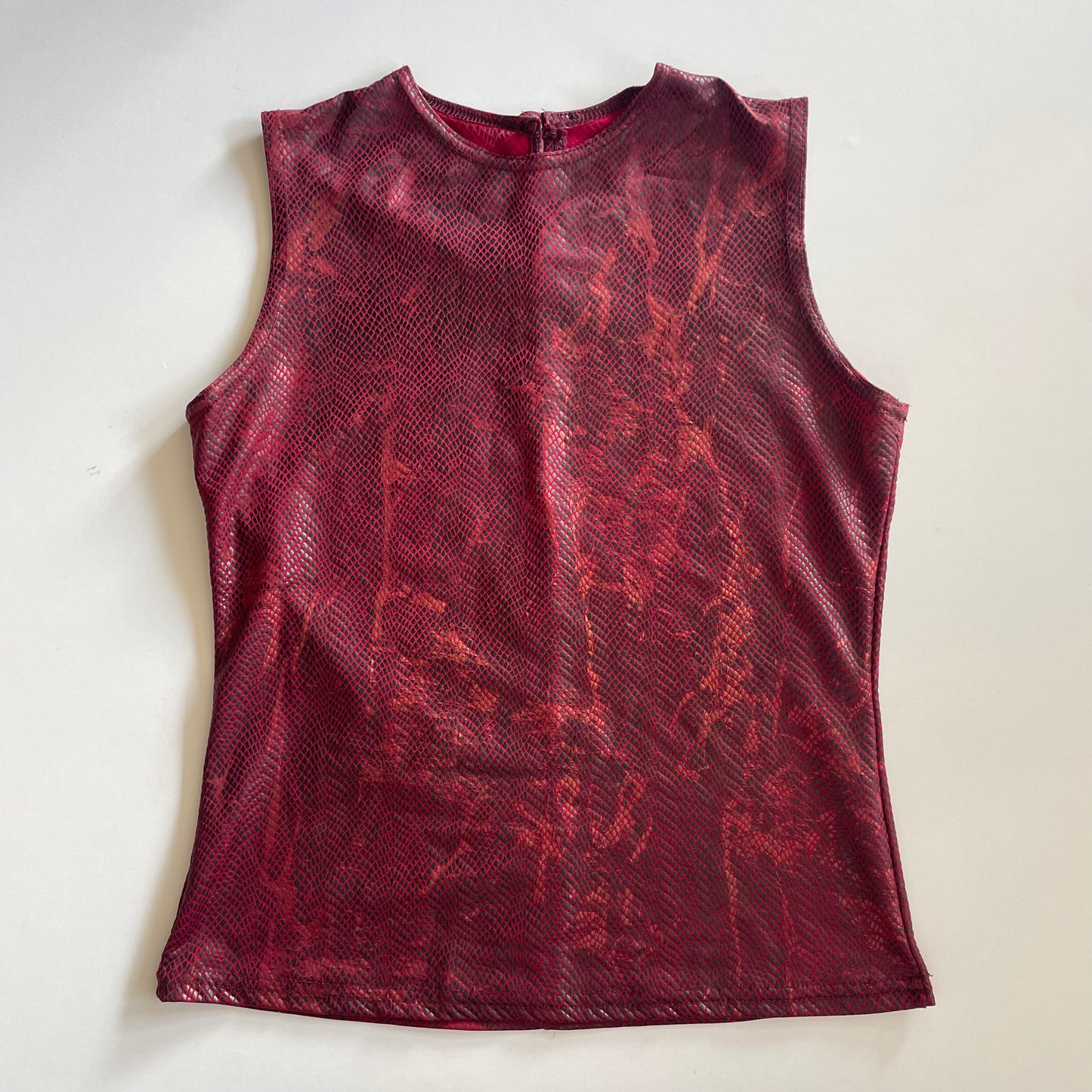 90s burgundy high neck top