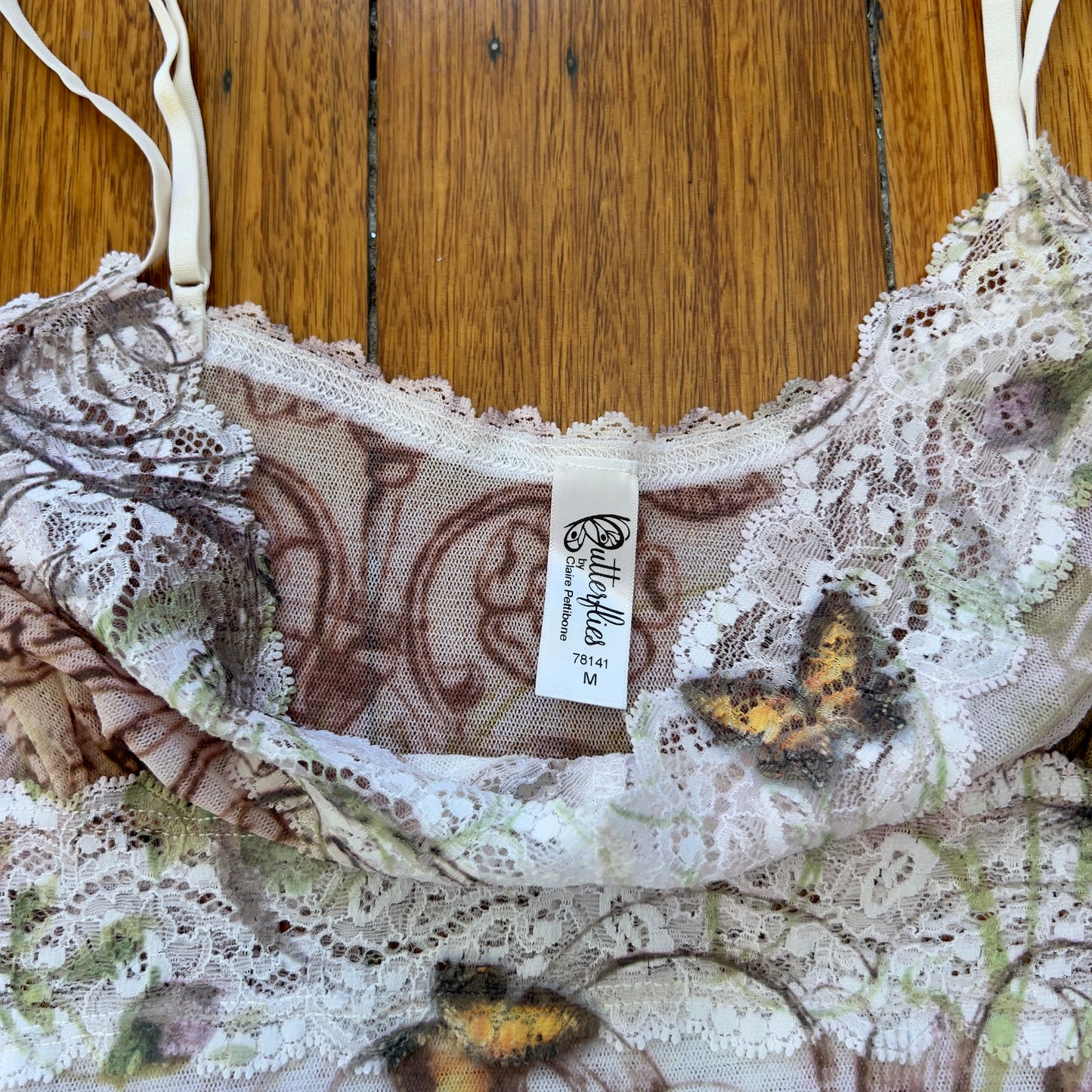 mesh lace graphic cami
