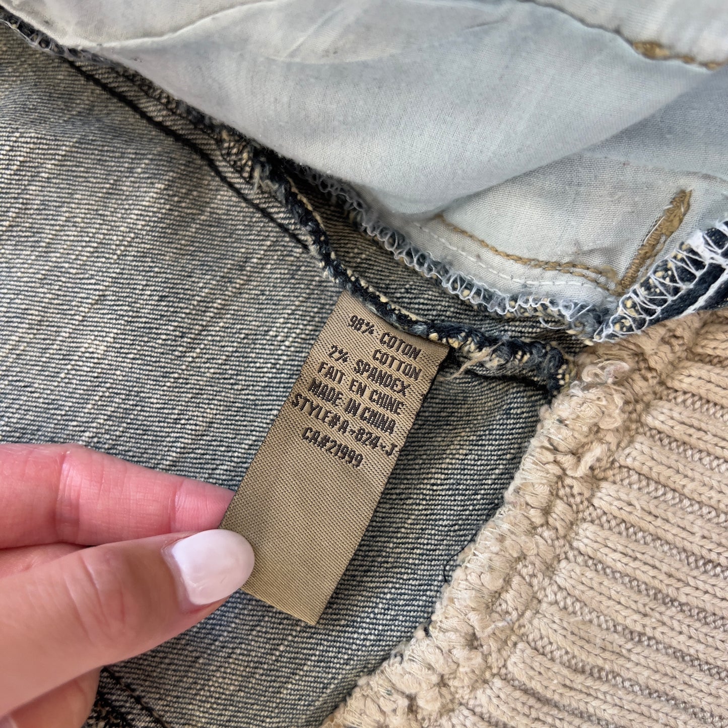 denim/knit GRAB jacket
