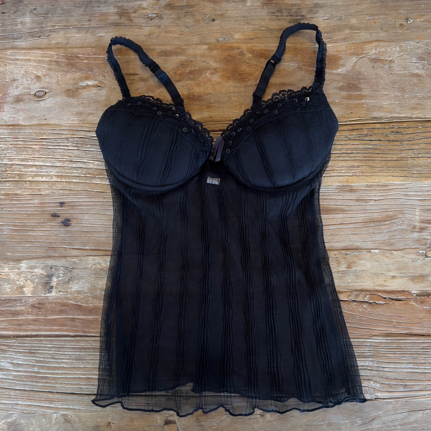 black bustier cami