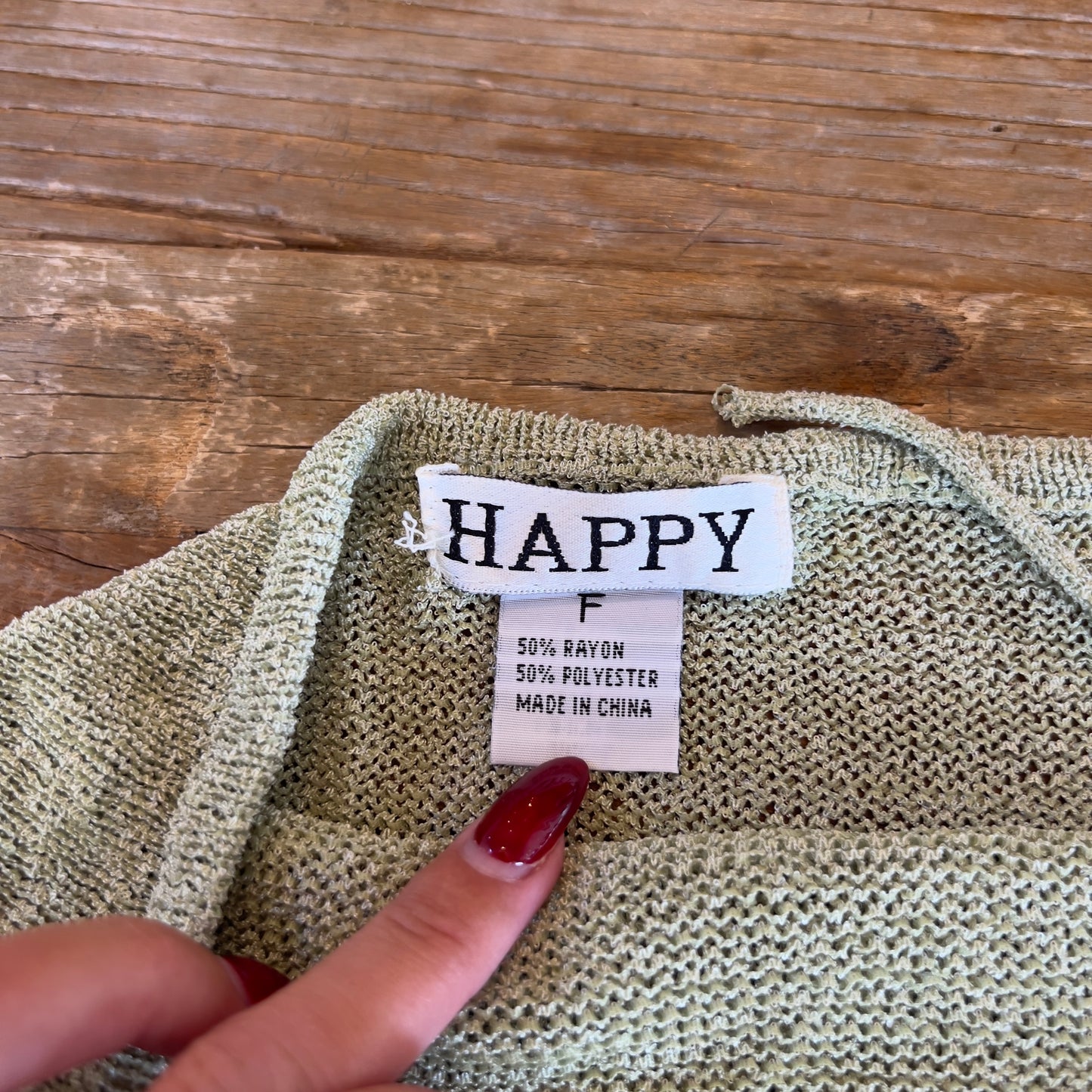 green knit halter top