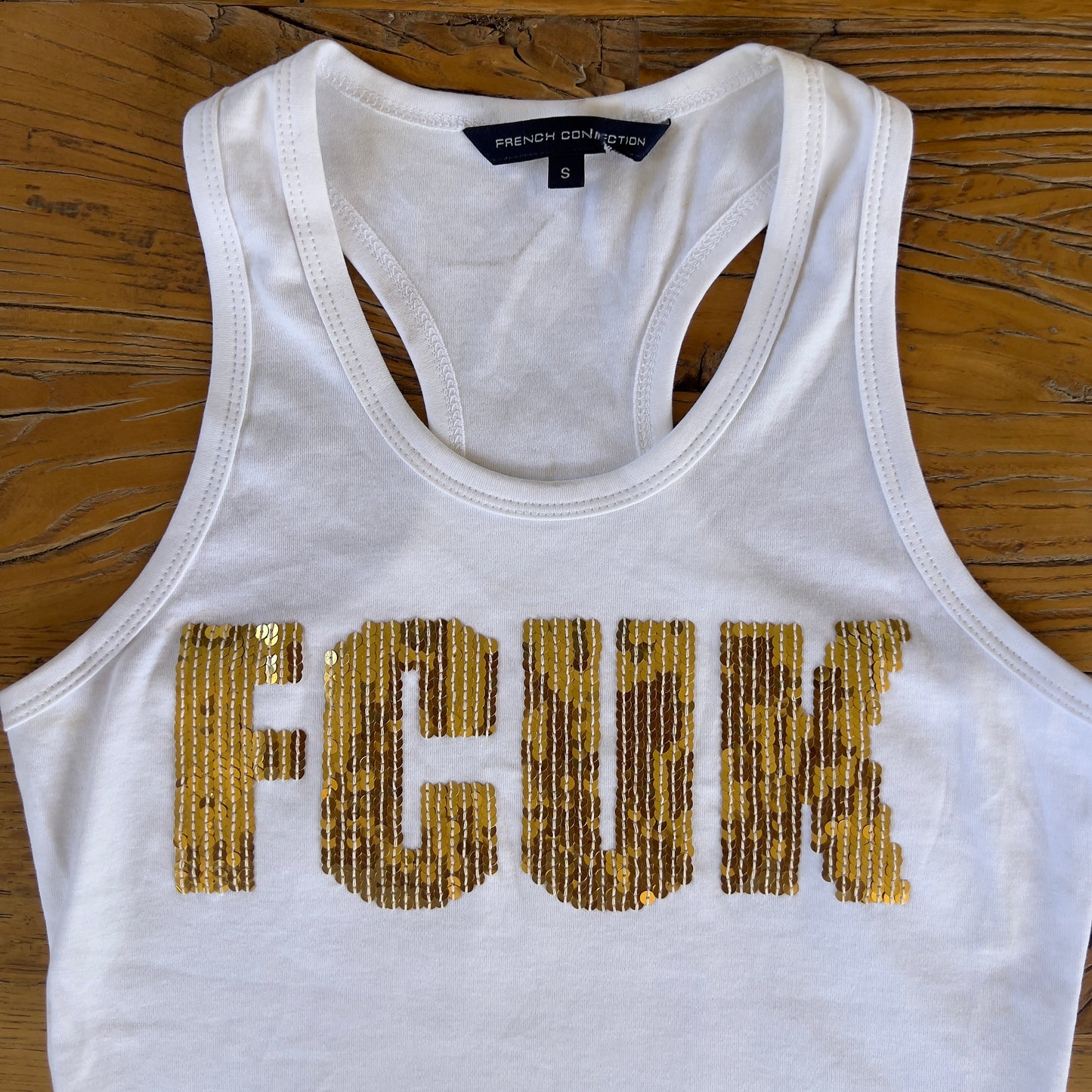 French Connection "FCUK" sequin tank top