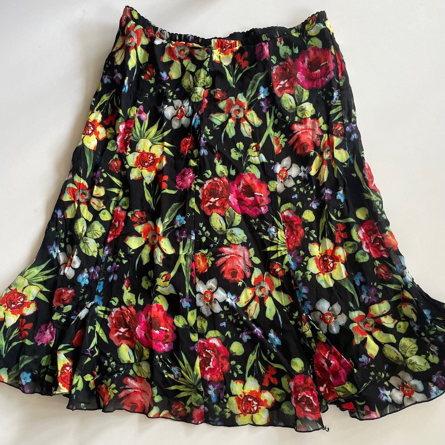 vintage floral midi skirt