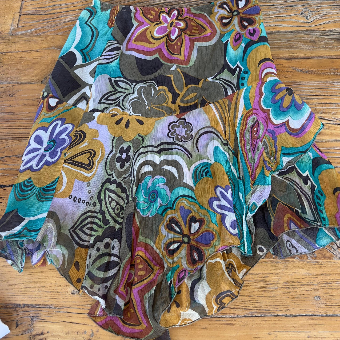floral multi-coloured midi skirt