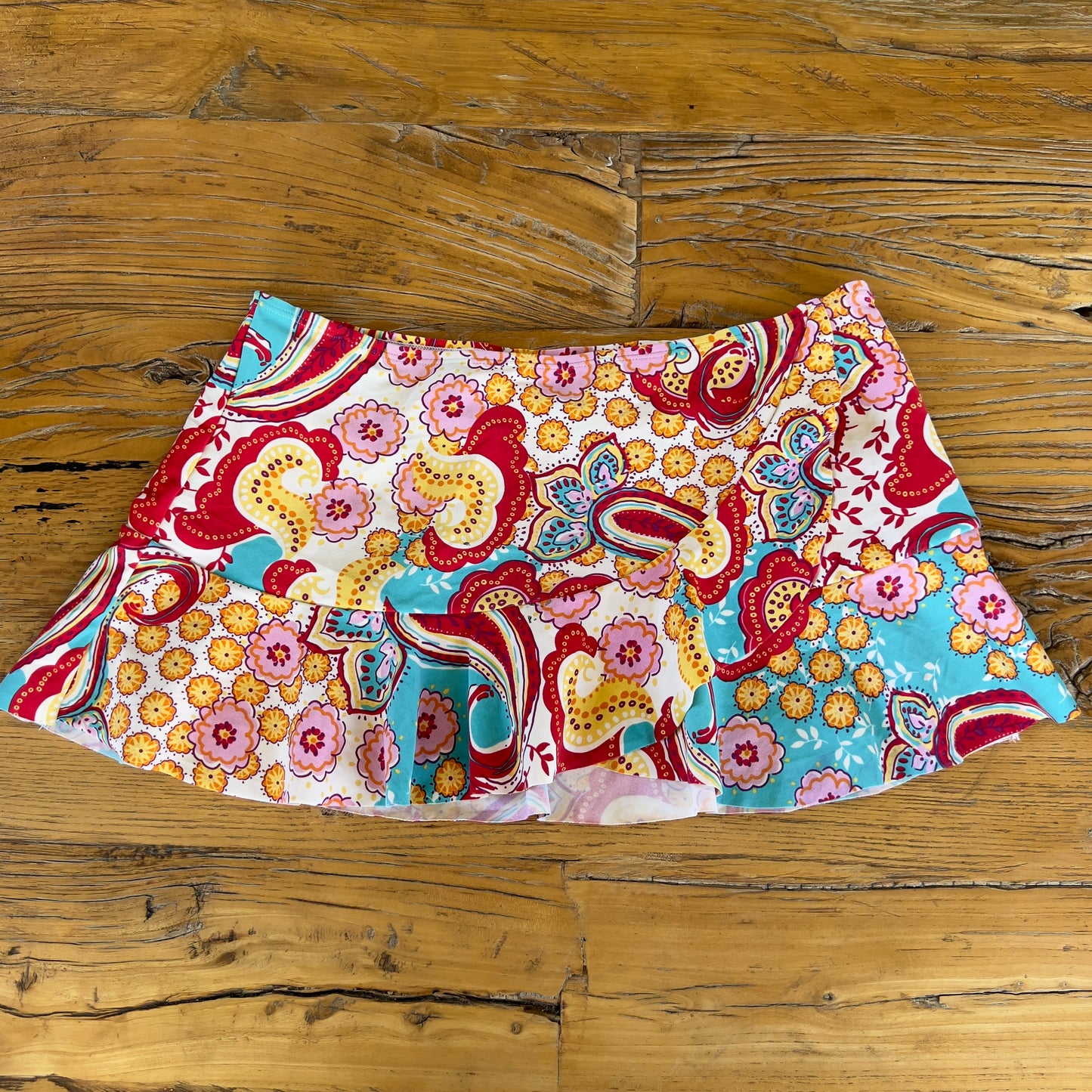 y2k paisley mini skirt