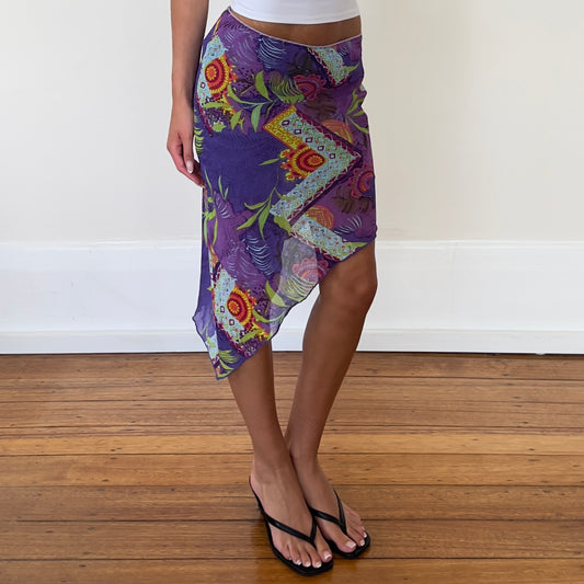 graphic asymmetrical midi skirt