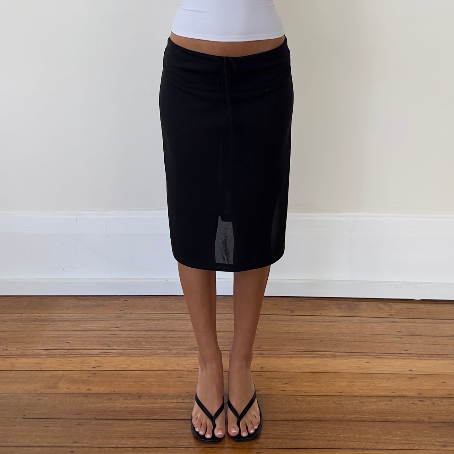 black midi skirt