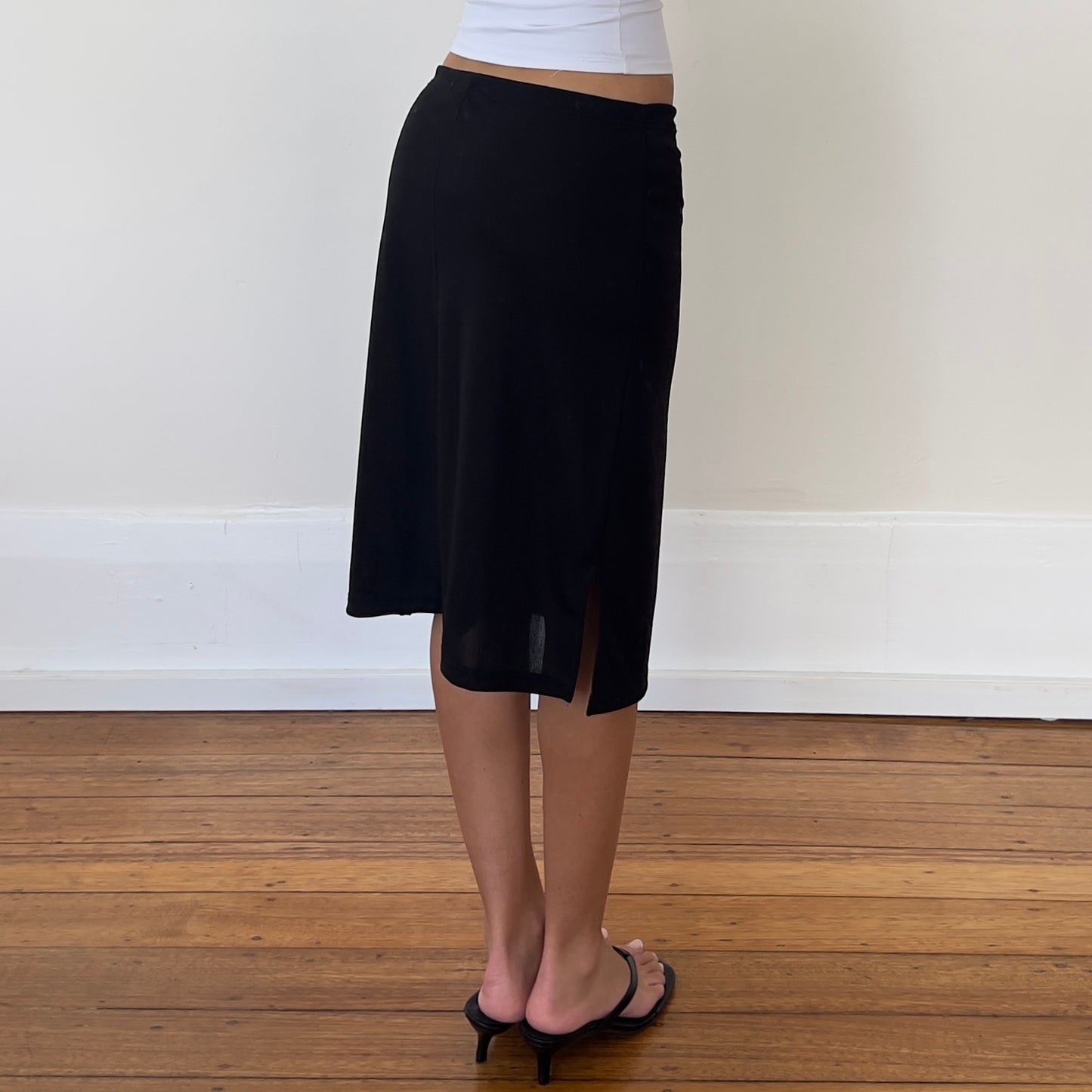 black midi skirt