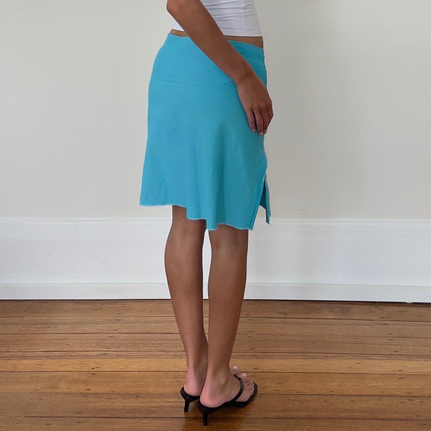 blue midi skirt