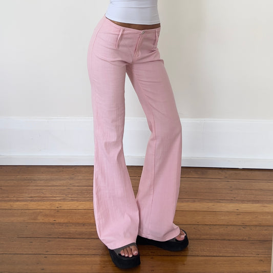 pink flared pants