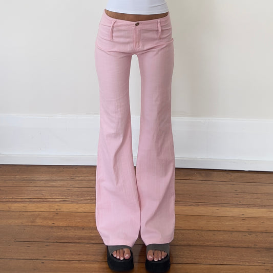 pink flared pants