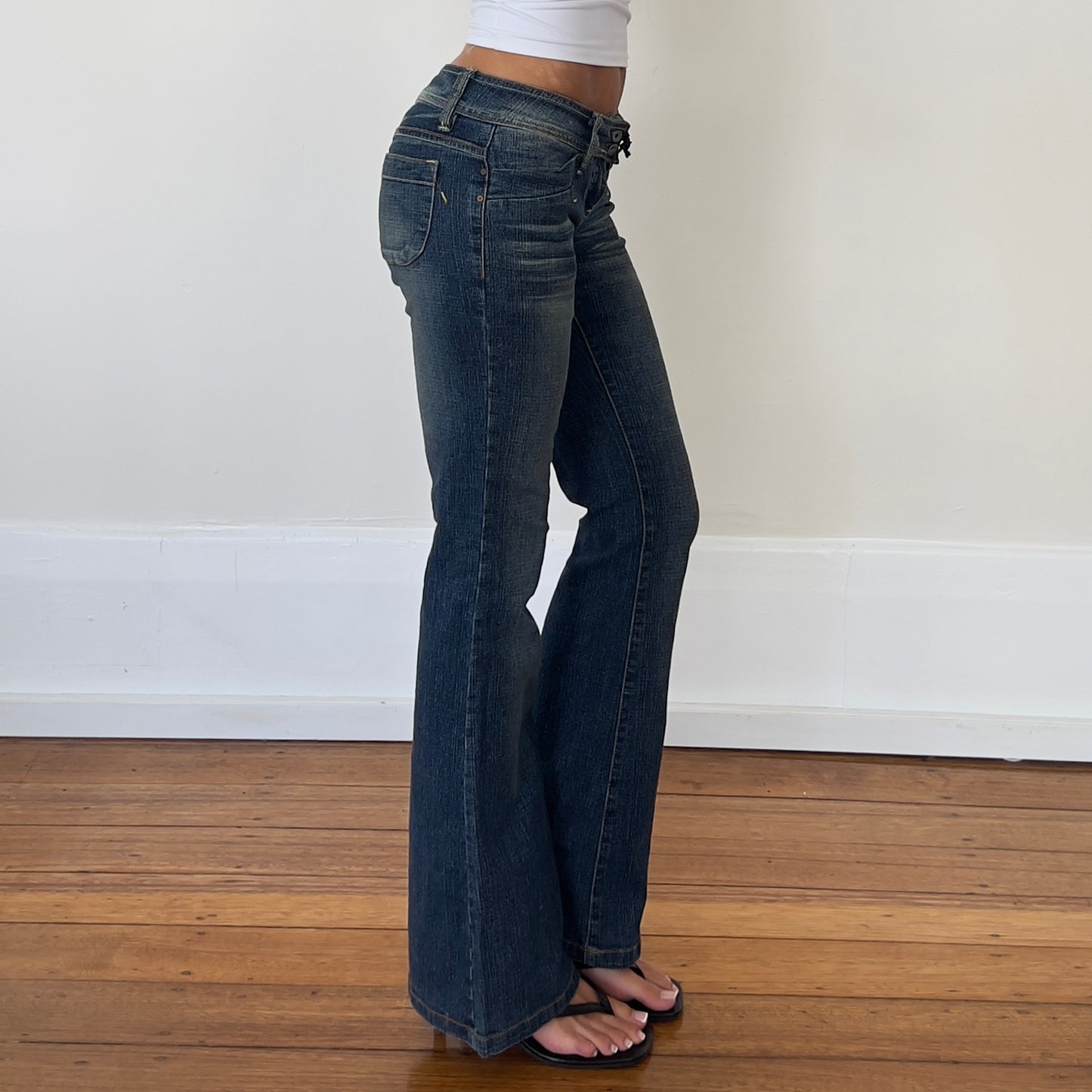 low rise bootcut jeans