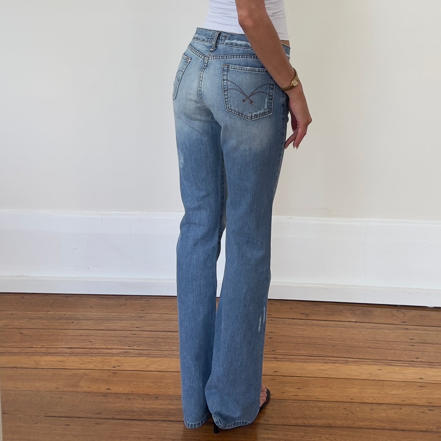 light denim bootcut jeans