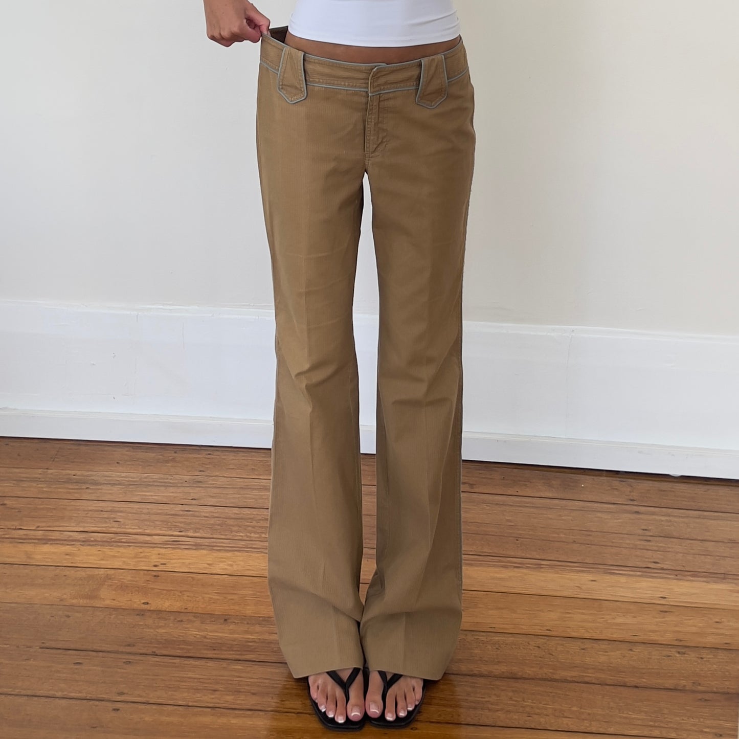 tan wide leg pants