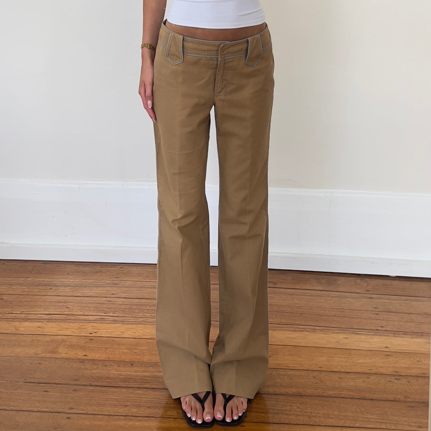 tan wide leg pants