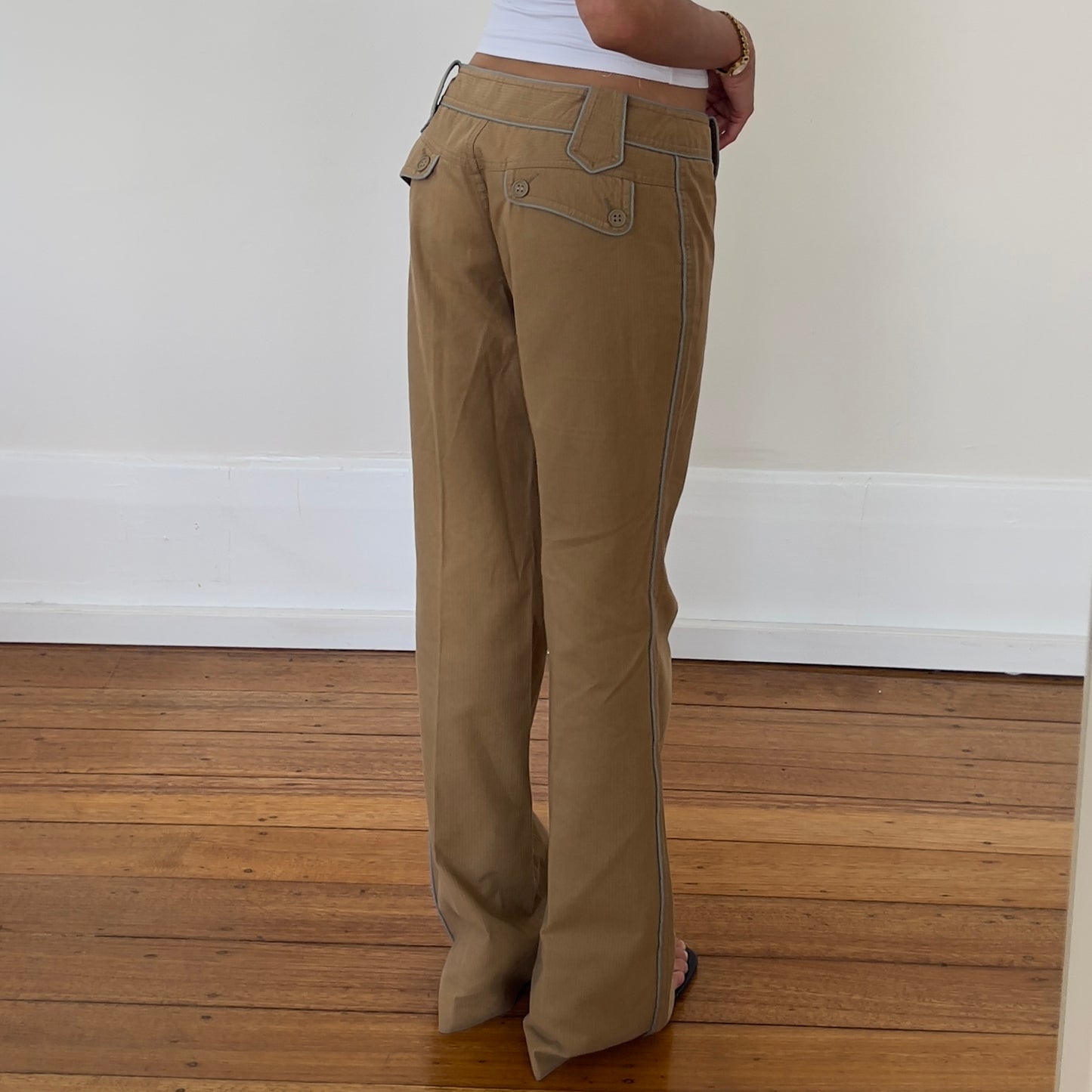 tan wide leg pants