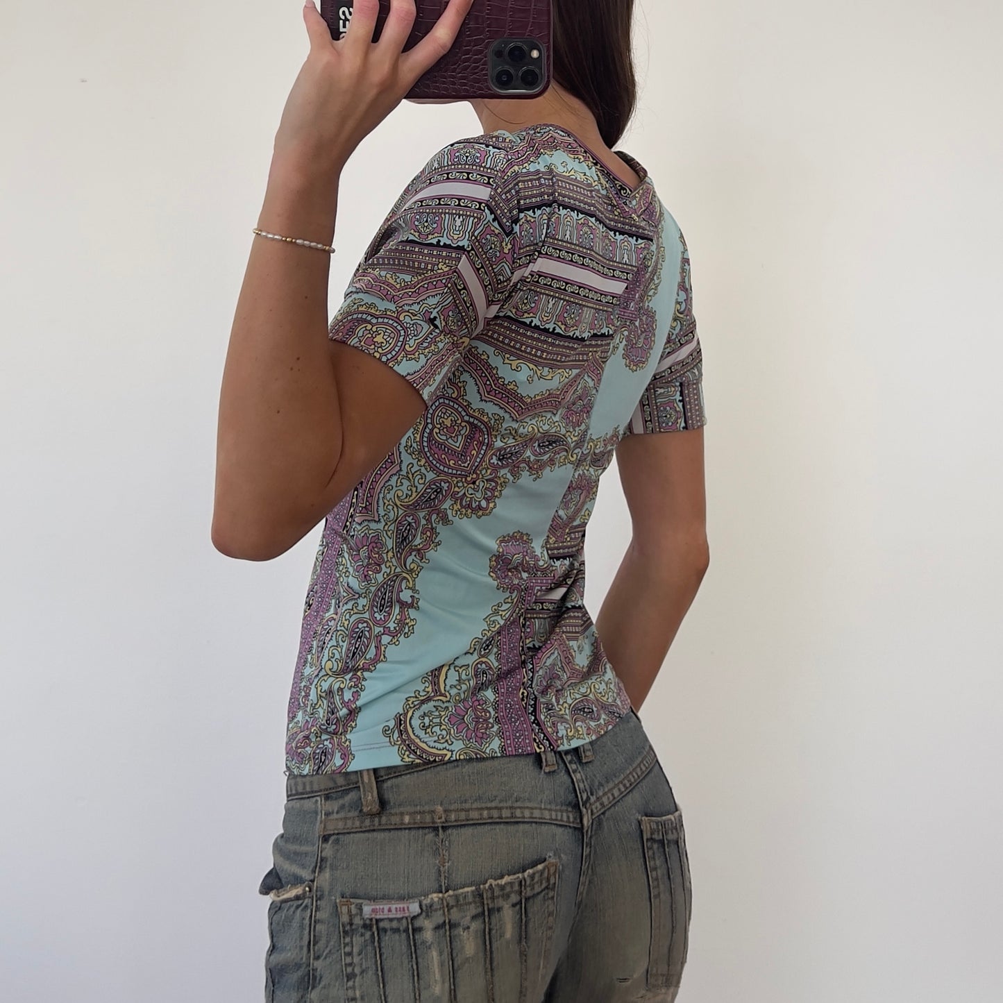 paisley print tee