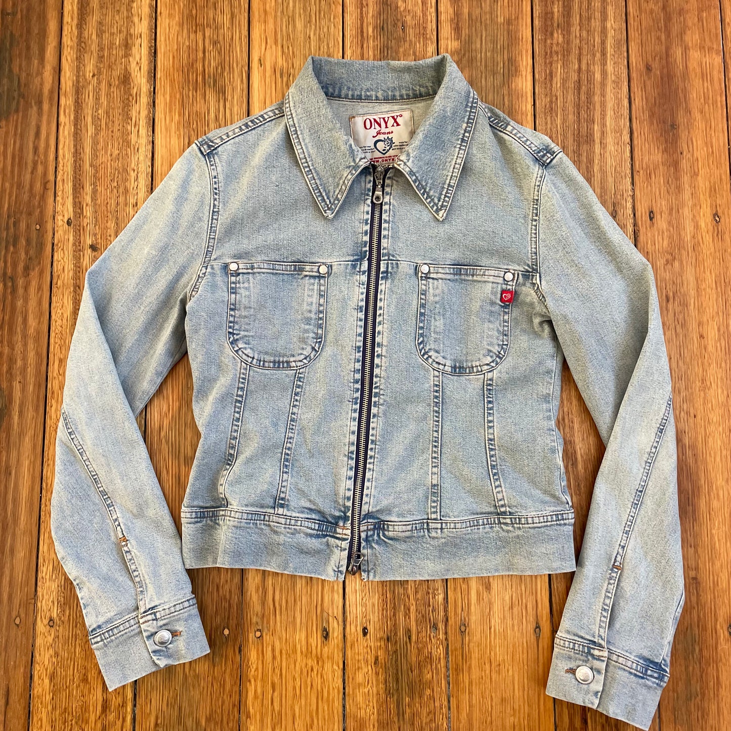 zip up denim jacket