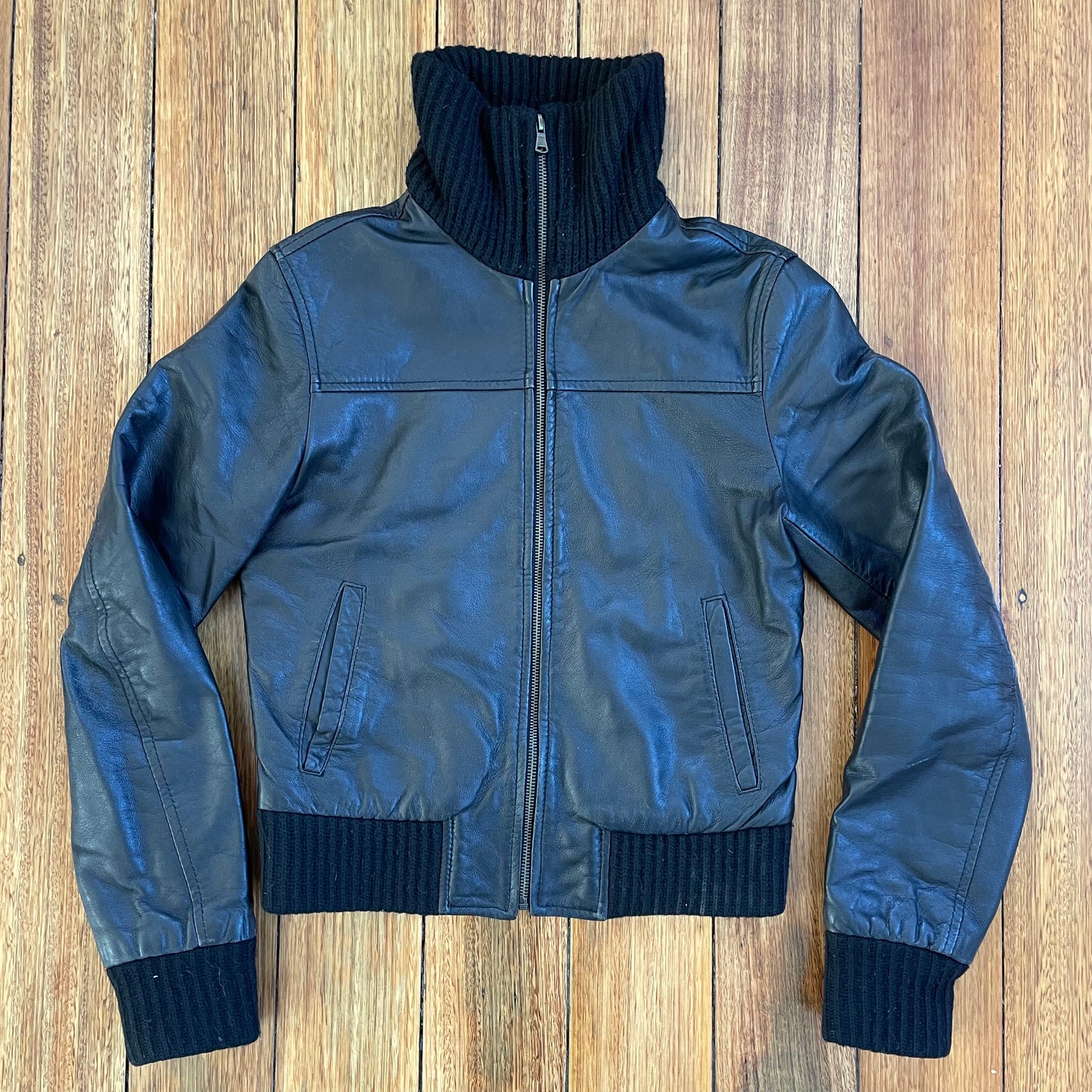 black Italian leather jacket