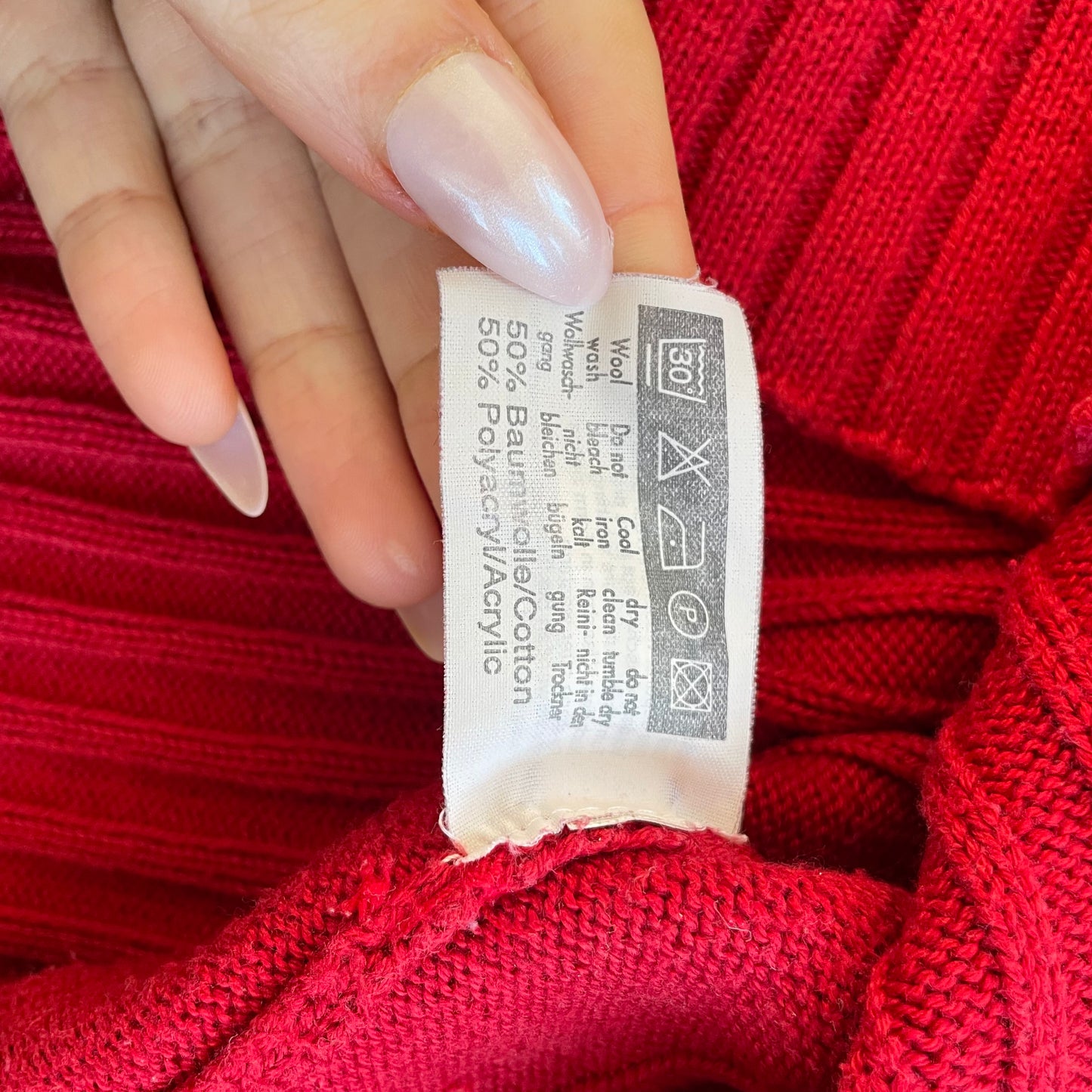 red zip-up knit