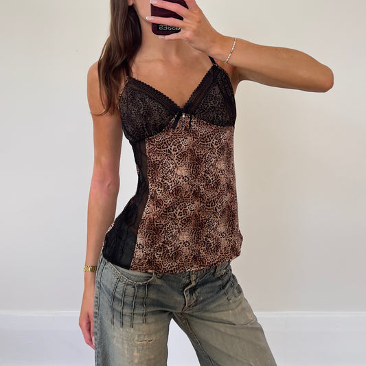leopard print lace cami