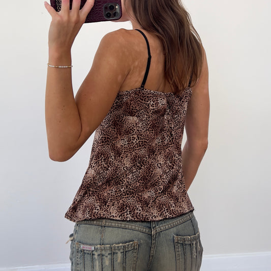 leopard print lace cami