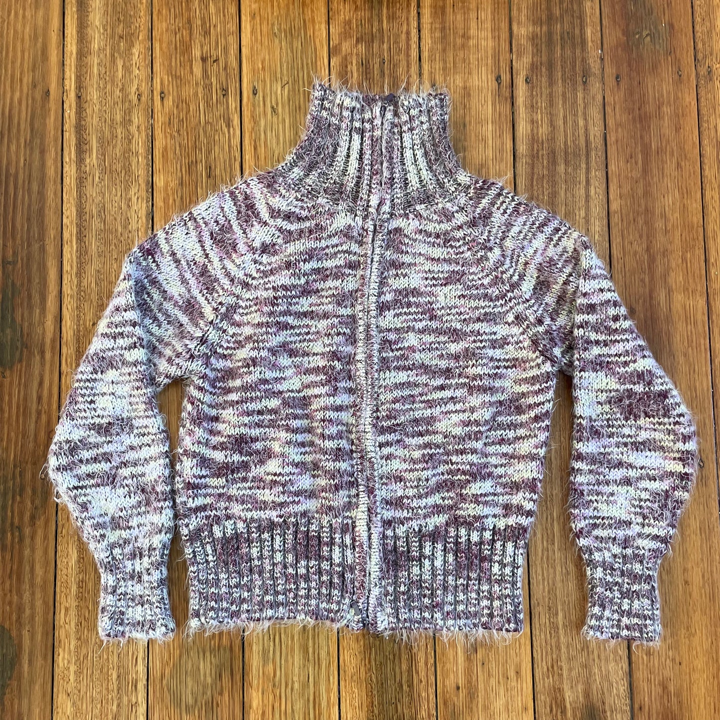 wool zip up knit