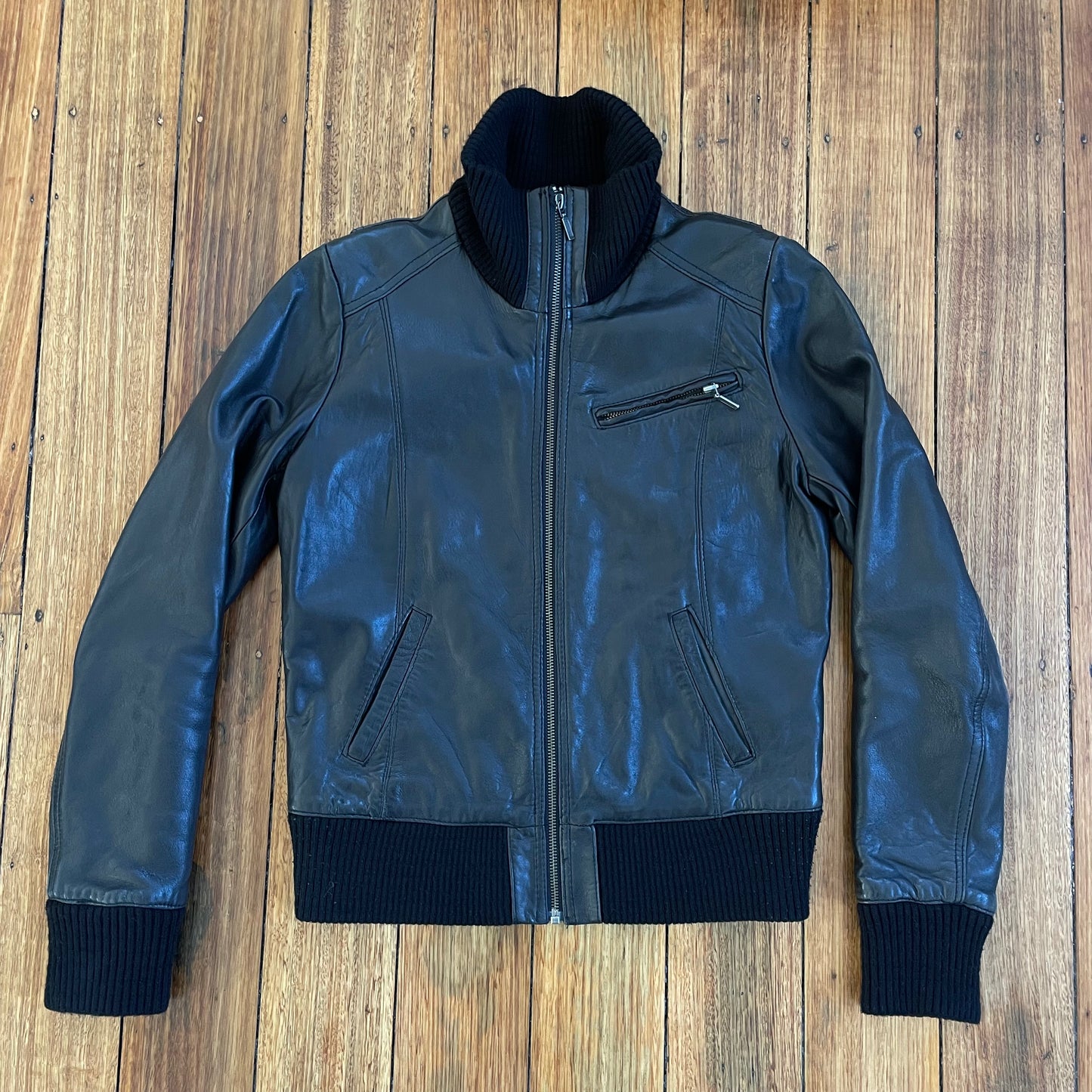 black Italian leather jacket