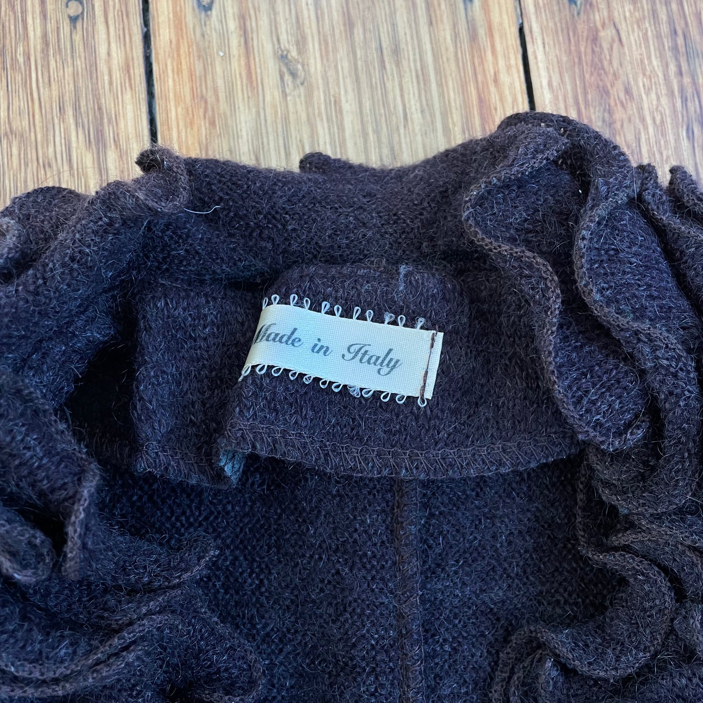 brown wool button up