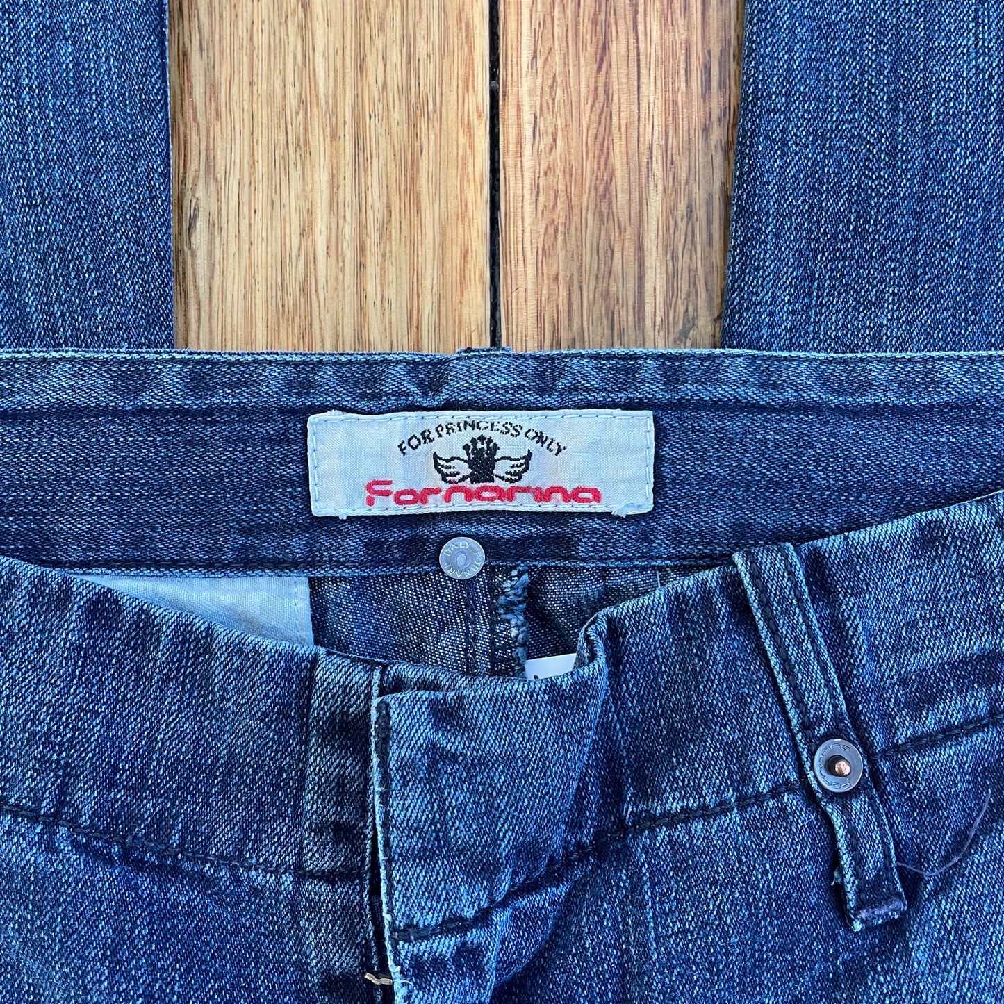 dark denim wide leg jeans