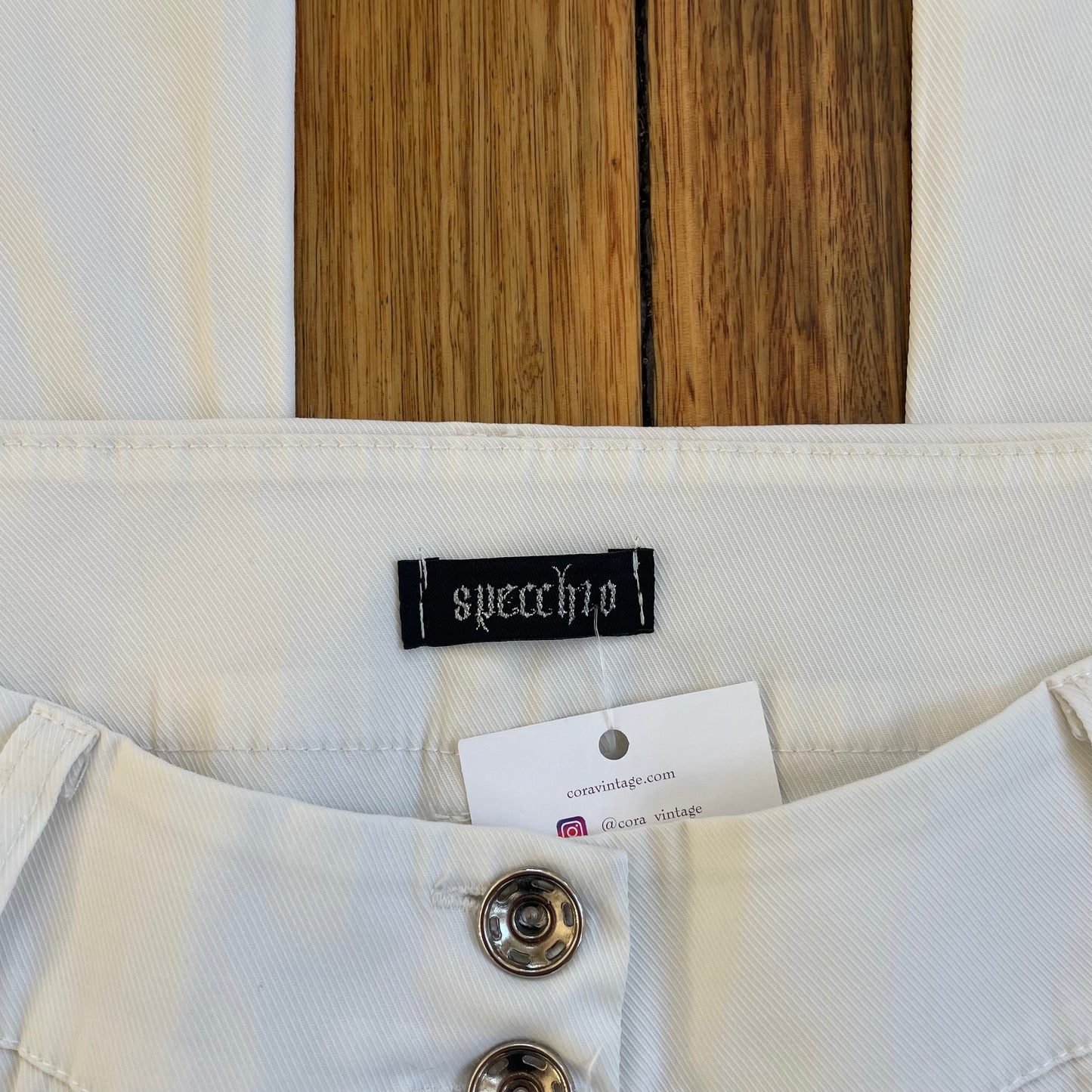 low rise white trousers