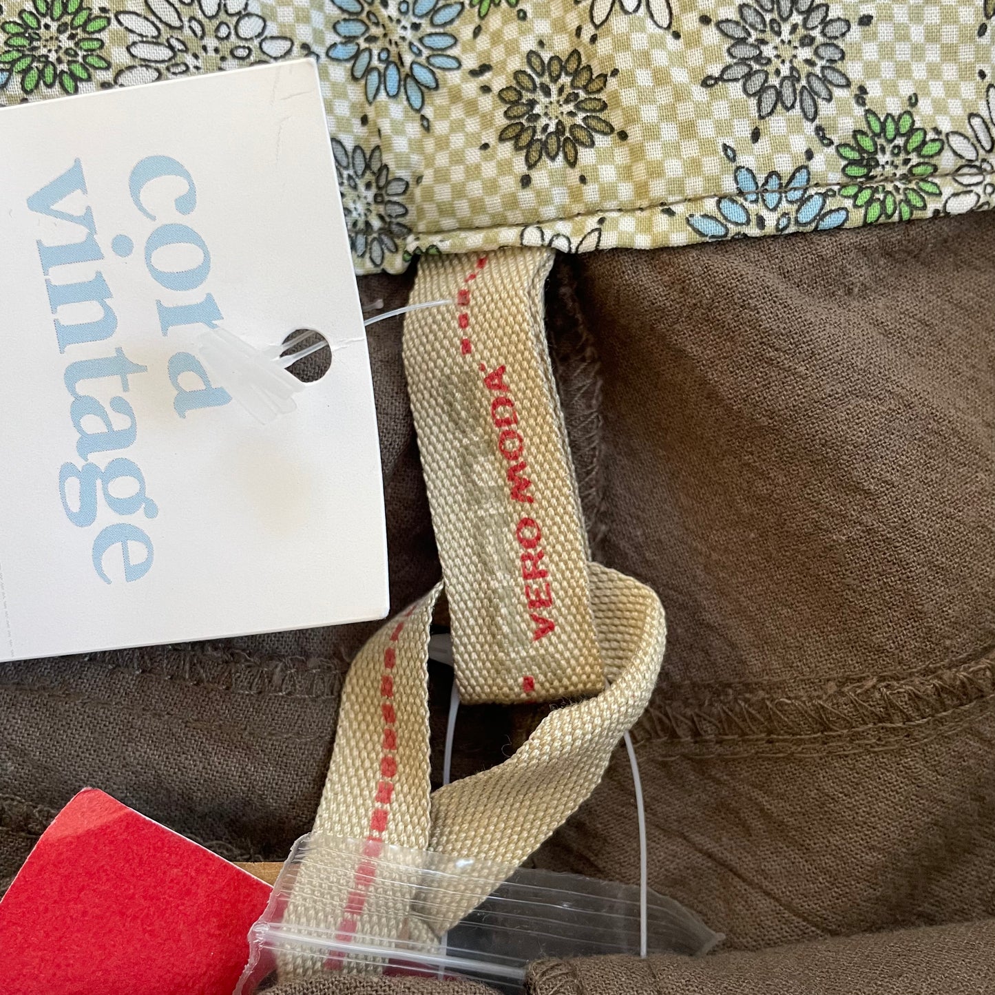 brown cotton tie pants