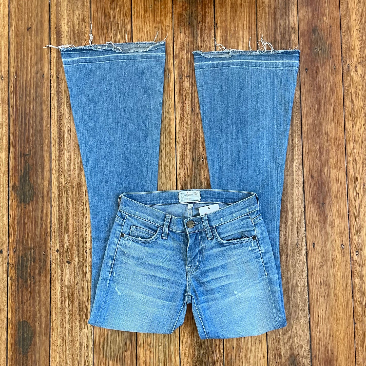 low rise flared jeans