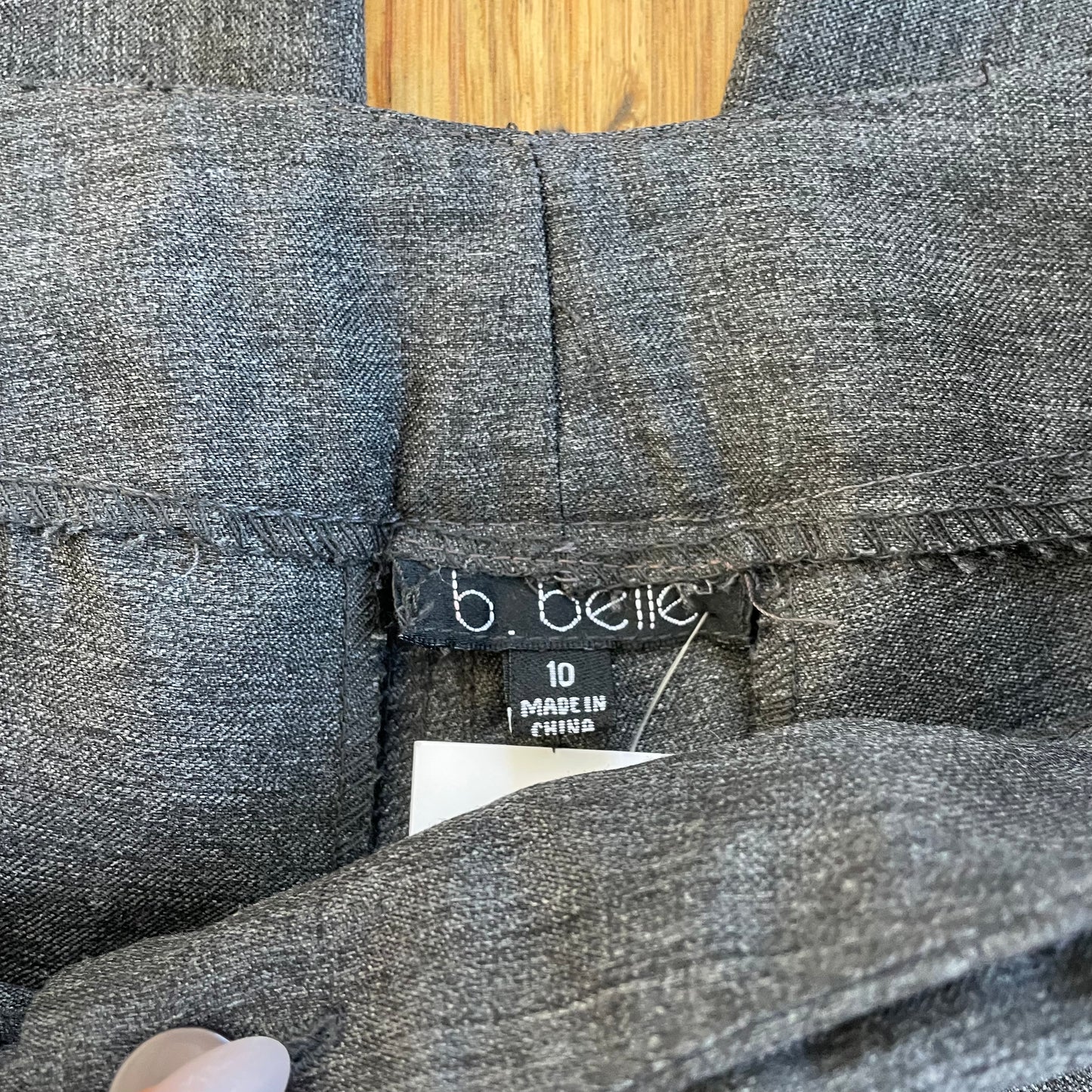 grey flared trousers