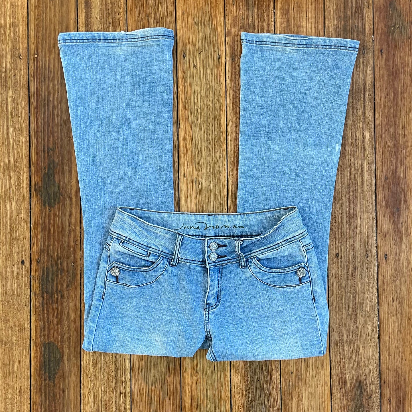 light denim flared jeans