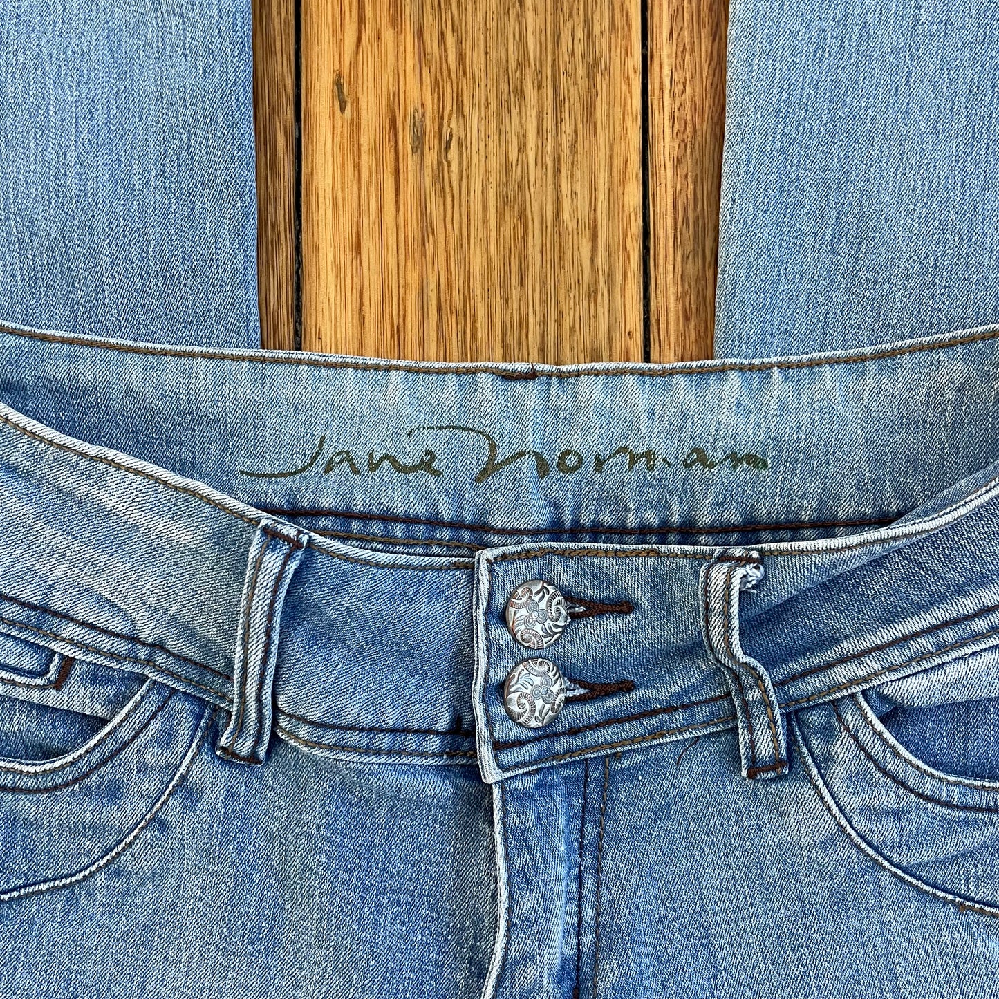 light denim flared jeans